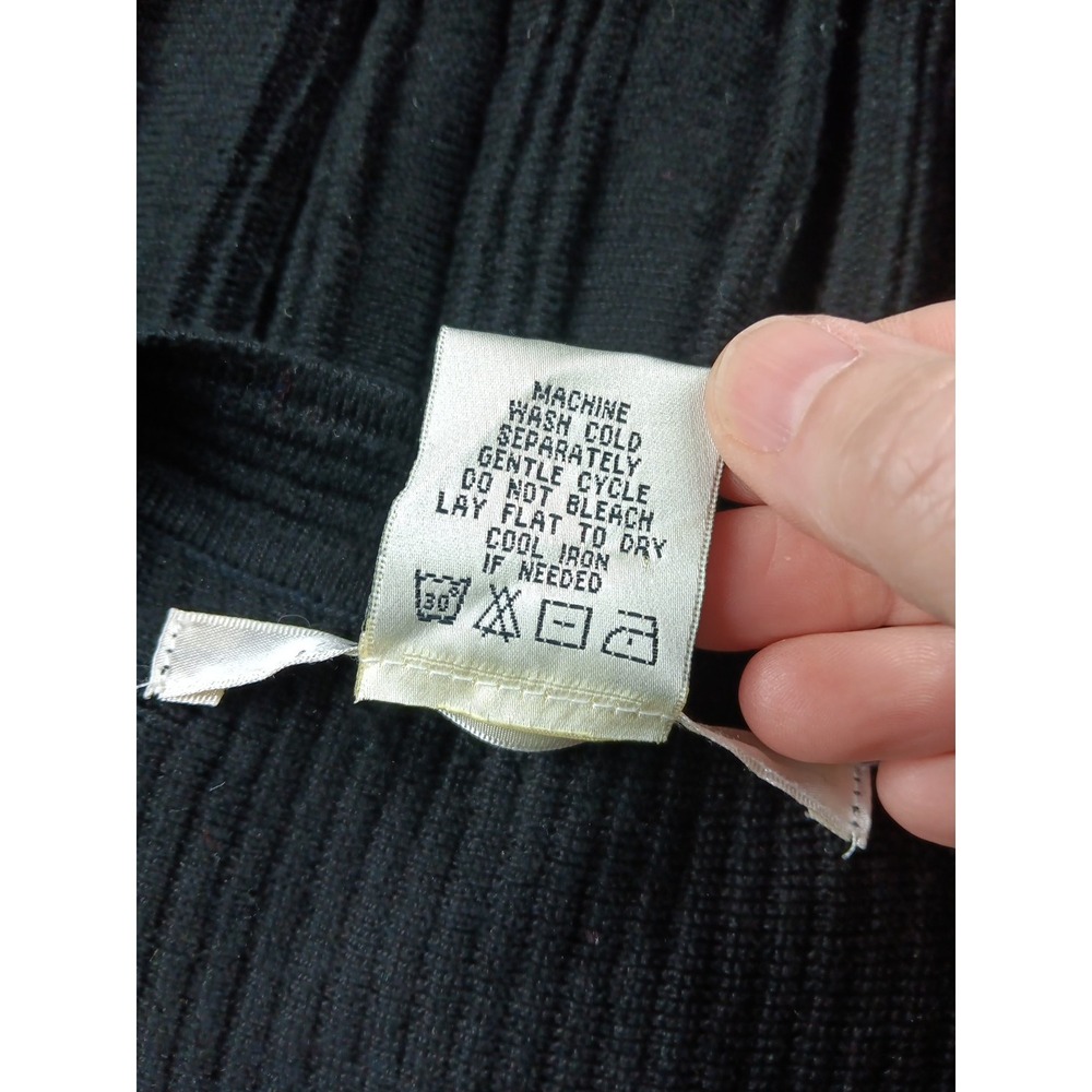 Max Studio SMALL Knit Sweater Dress Cotton Midi Black Fit Flare‎ Office Siren - Picture 11 of 12